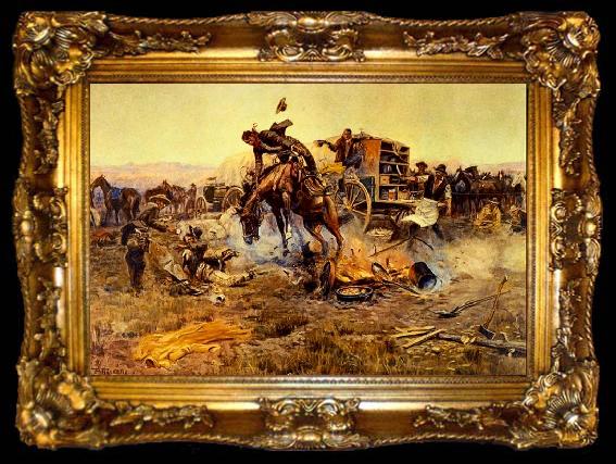 framed  Charles M Russell Camp Cook s Troubles, ta009-2